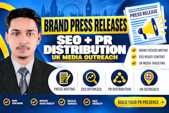 write brand press releases for SEO, PR distribution and UK media outreach