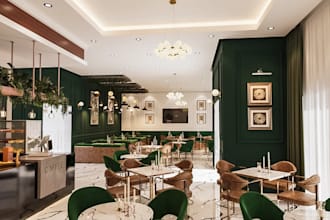 design 3d modern restaurant, lounge bar render,beverage bar interior,layout plan