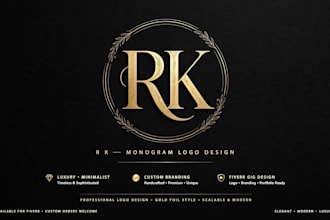design 3 modern minimalist luxury monogram logo design