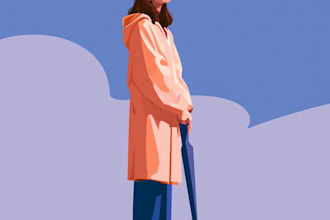 design a professional flat character for your project