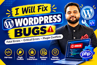 fix wordpress bugs, fatal errors, critical errors, and plugin conflicts