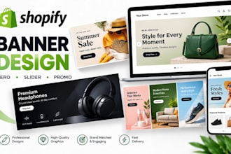 design a high converting shopify banner, hero image, slider and web banner