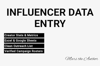 manually research and enter creator stats or influencer metrics