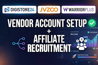 setup digistore24 jvzoo warriorplus vendor account recruit affiliates