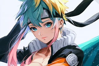 draw anime character an illustration and anime character