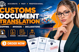 translate customs shipping documents invoices declarations for customs clearance
