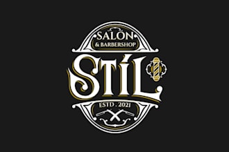 design artwork modern salon barbershop logo