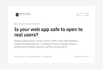 do a security review of your next js or react web app