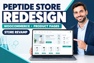 redesign peptide website, woocommerce peptide website and peptide product pages