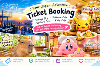 book shibuya sky, pokemon cafe, capybara cafe and kirby cafe tickets in japan