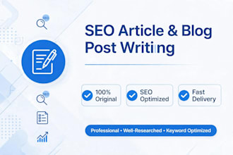 write SEO optimized article and blog post as content writer