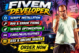 develop customize and fix your fivem esx or qbcore server