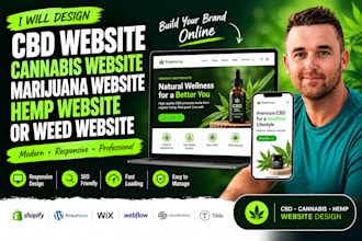 design cbd website cannabis website marijuana hemp or weed website