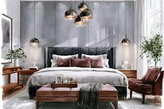 sketch watercolor design interior and exterior project