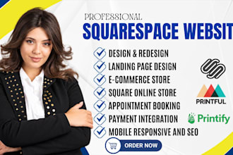 redesign squarespace website design squarespace development printful printify