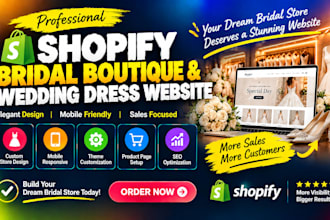 design shopify bridal boutique website wedding dress ecommerce store website SEO