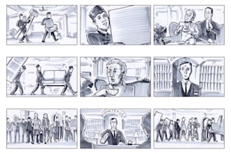 create a cinematic 2d storyboard animatic for your film