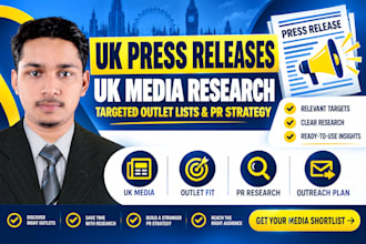 research UK media outlets for press release distribution and online PR