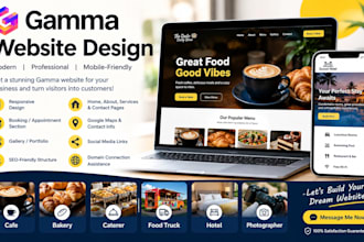 design gamma site cafe bakery caterer truck hotel  photographer booking website