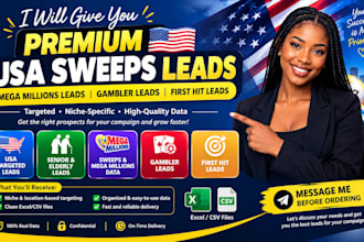 premium USA sweeps leads,mega millions leads,gambler leads,first hit bank leads