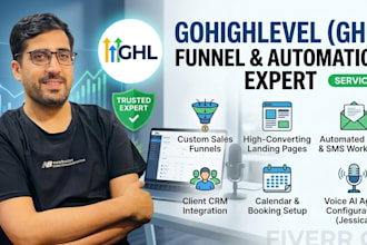 design gohighlevel sales funnel, landing page, and ghl website