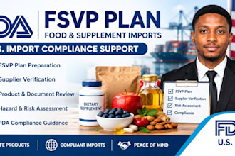 create an fda fsvp plan for food, supplement imports