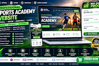 build professional football soccer academy basketball sports website