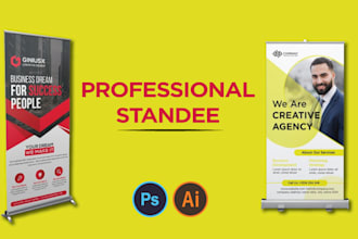 design modern trade show roll up banner and standee