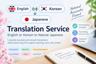 translate english and korean to natural japanese