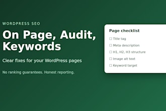 do a wordpress SEO audit and on page optimization for your site