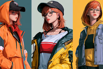 draw you an anime art style characters