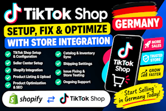 setup, fix, optimize germany tiktok facebook shop with shopify store integration