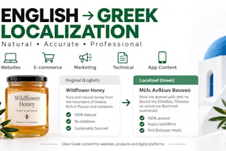 translate and localize english and greek content