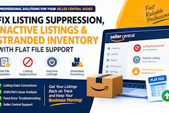 fix amazon listing flat file suppression inactive stranded inventory issues