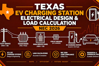 texas ev charging station electrical design load calculation nec