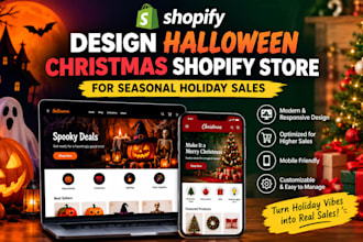 design halloween christmas shopify store for seasonal holiday sales