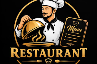 design modern restaurant chef and food logo