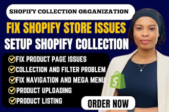 fix shopify product page, collections, filters, variants, menus and navigation