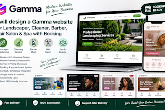design gamma site landscaper cleaner  barber hair salon spa booking website