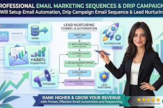 setup email automation, drip campaigns, email sequences and lead nurturing