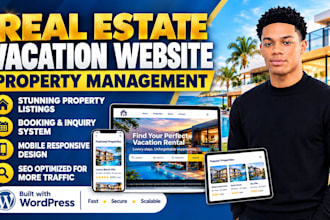 design short term rental website real estate website property management website