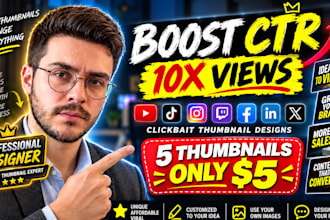 create eye catching high CTR thumbnails for youtube, tiktok and all platforms