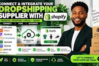 connect and integrate your dropshipping supplier with your shopify store, temu