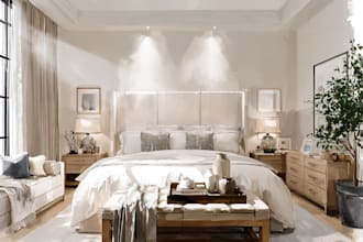 do watercolor style architectural or interior illustration