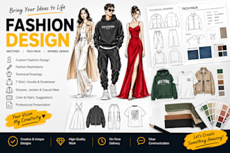create unique fashion design sketches for your brand
