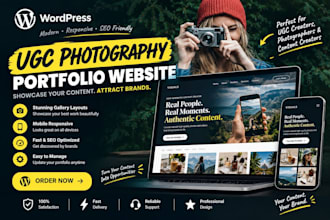 design ugc personal portfolio photography customize wordpress business website