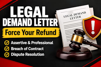 write a strong legal demand letter for a refund or dispute