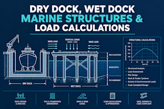 design dry dock, wet dock marine structures, load calculations