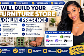 build furniture website softr dorik ucraft site123 strikingly mozello webador