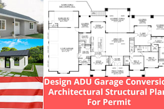 design adu garage conversion architectural structural plan for permit